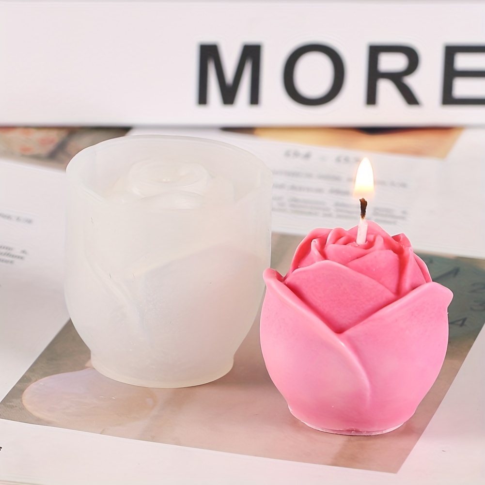  Valentine's Day Candle Mold for Candle Making, 3D Silicone Mold  for Resin Casting DIY Plaster Polymer Clay Home Decoration (Rose Basket)
