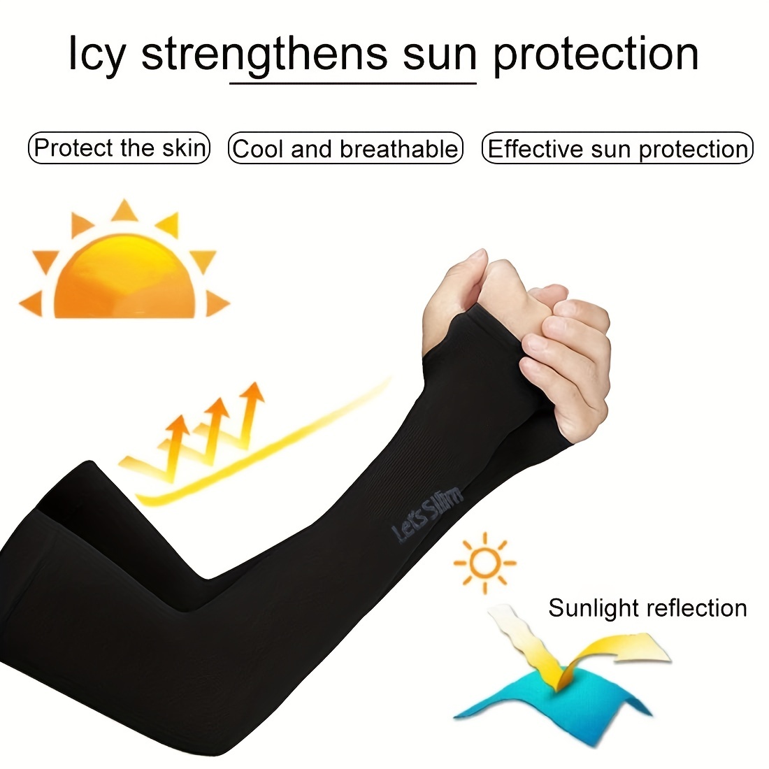 Naimo 2 Pairs Unisex Cooling Arm Sleeves Cover Cycling Running UV Sun  Protection Outdoor Men Nylon Cool Arm Sleeves for Hide Tattoos