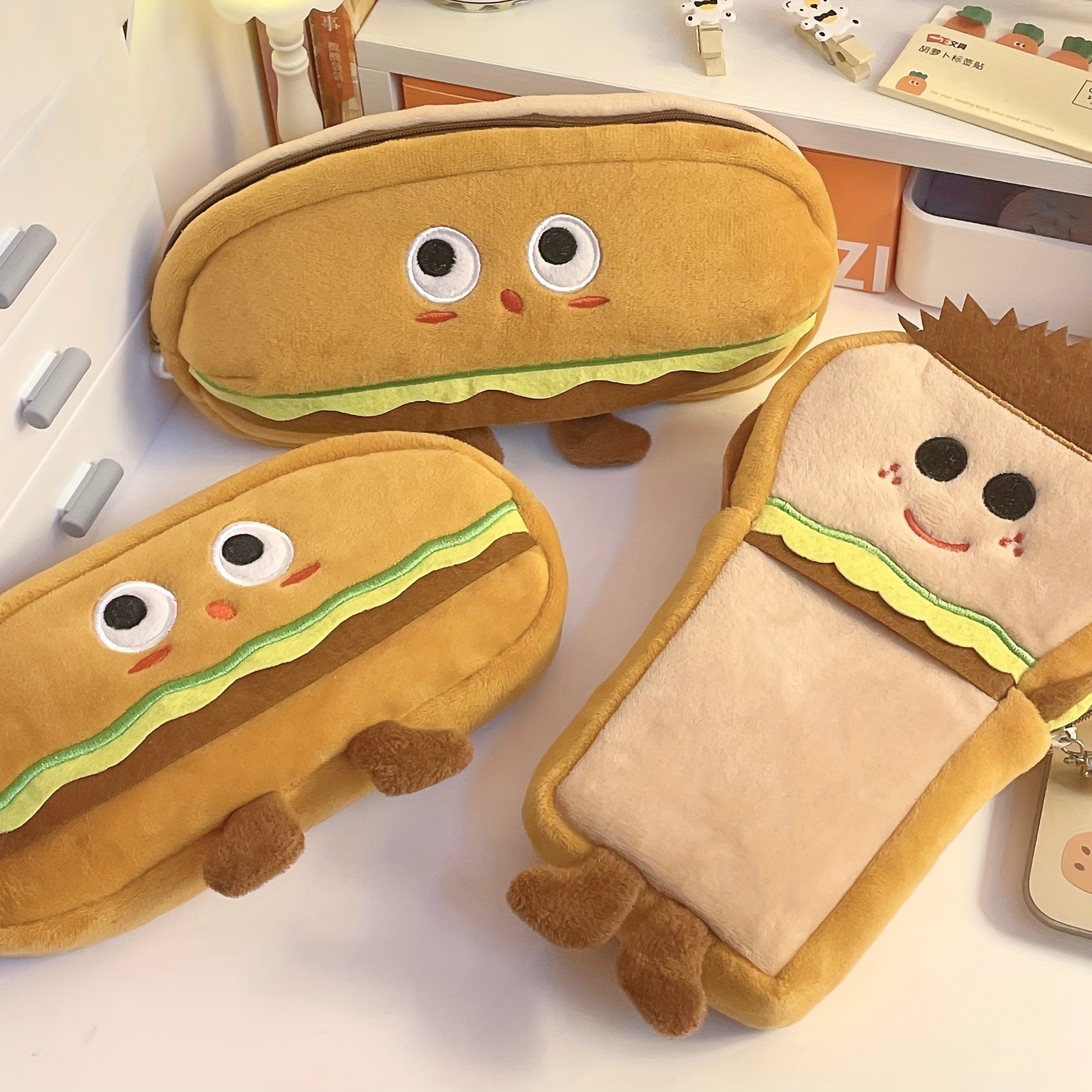 Students' Bread Shape Pencil Bag Case Large capacity Pen Bag - Temu