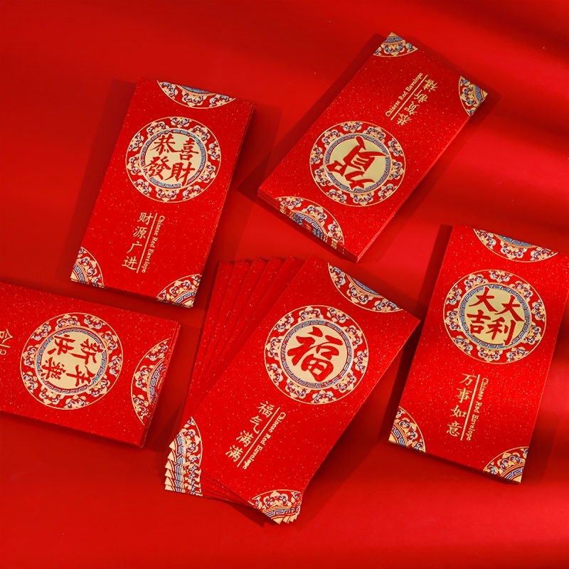 6pcs Chinese New Years Red Envelope Cash Envelope Is Used For