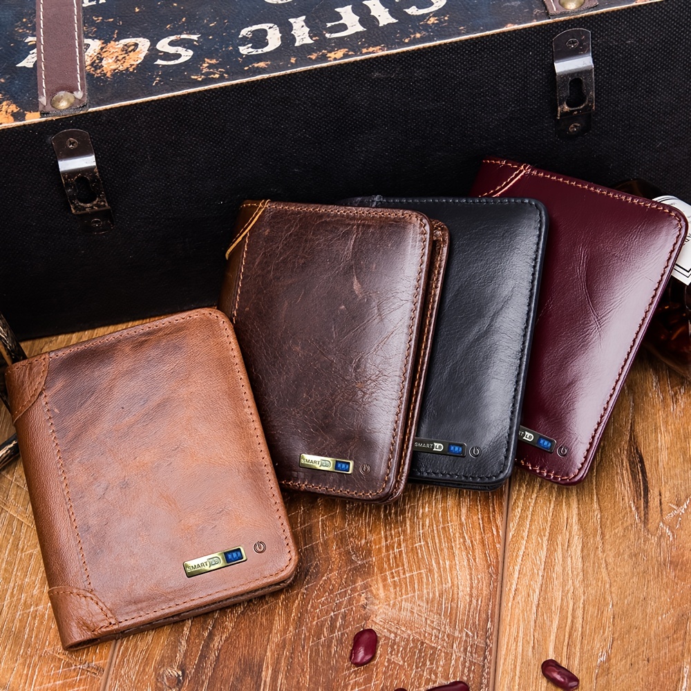 Intelligent Wallet Anti lost Tracker Wallet Genuine Leather - Temu Australia