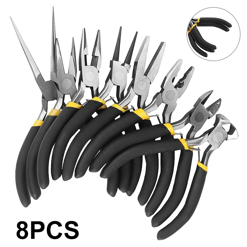 

8pcs Round Curved Needle Mouth Mini Jewelry Pliers, Diy Craft Tool Kit For Jewelry Making And Repair, Precise And Comfortable Grip