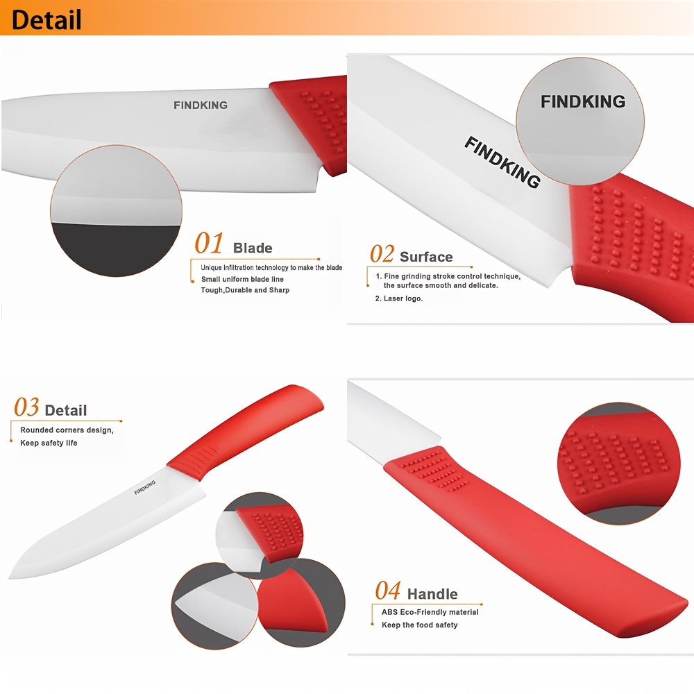 Ceramic Kitchen Knife Set With Acrylic Knife Holder - Temu