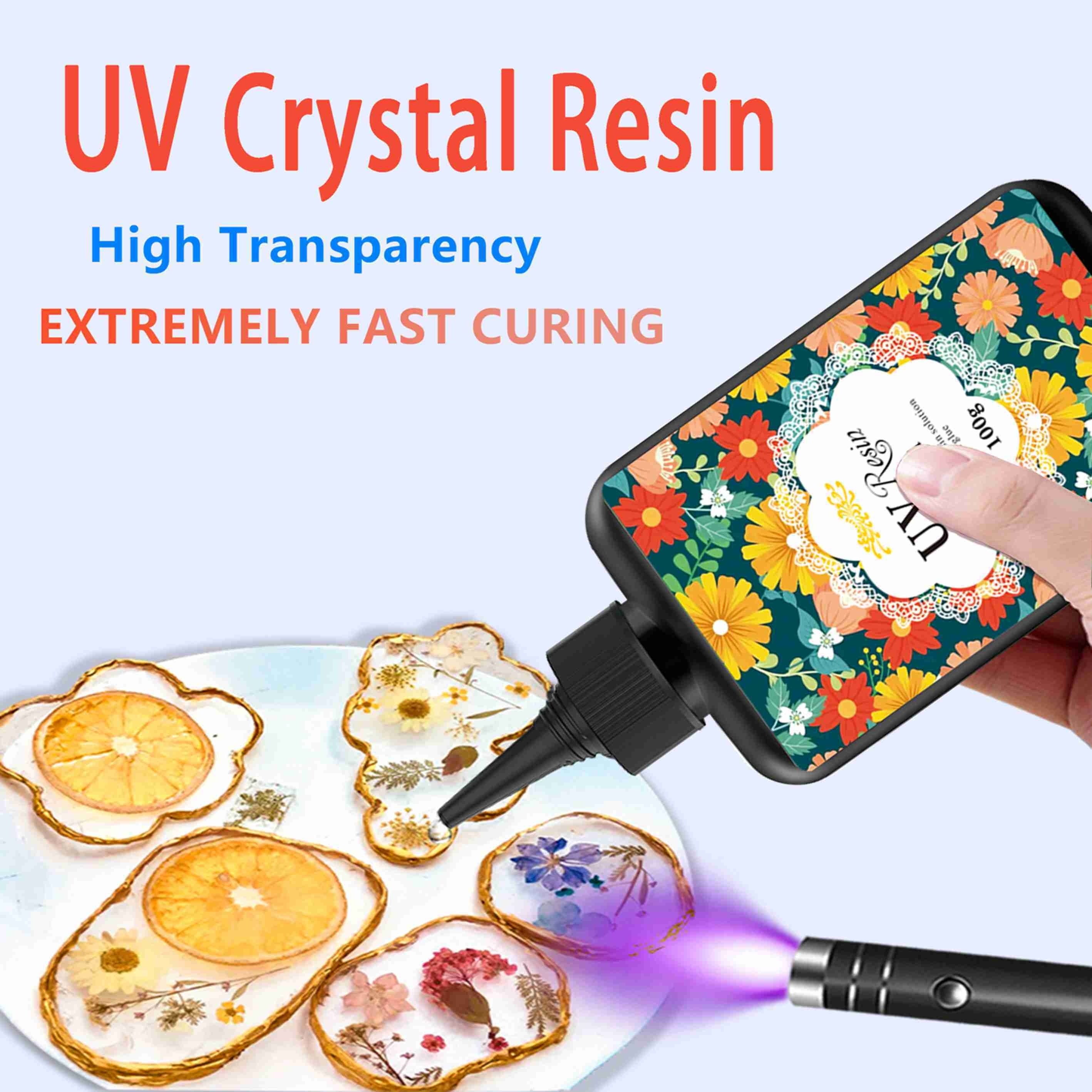 Uv Resin Hard Crystal Clear Uv Cure Epoxy Resin Kit Premixed - Temu