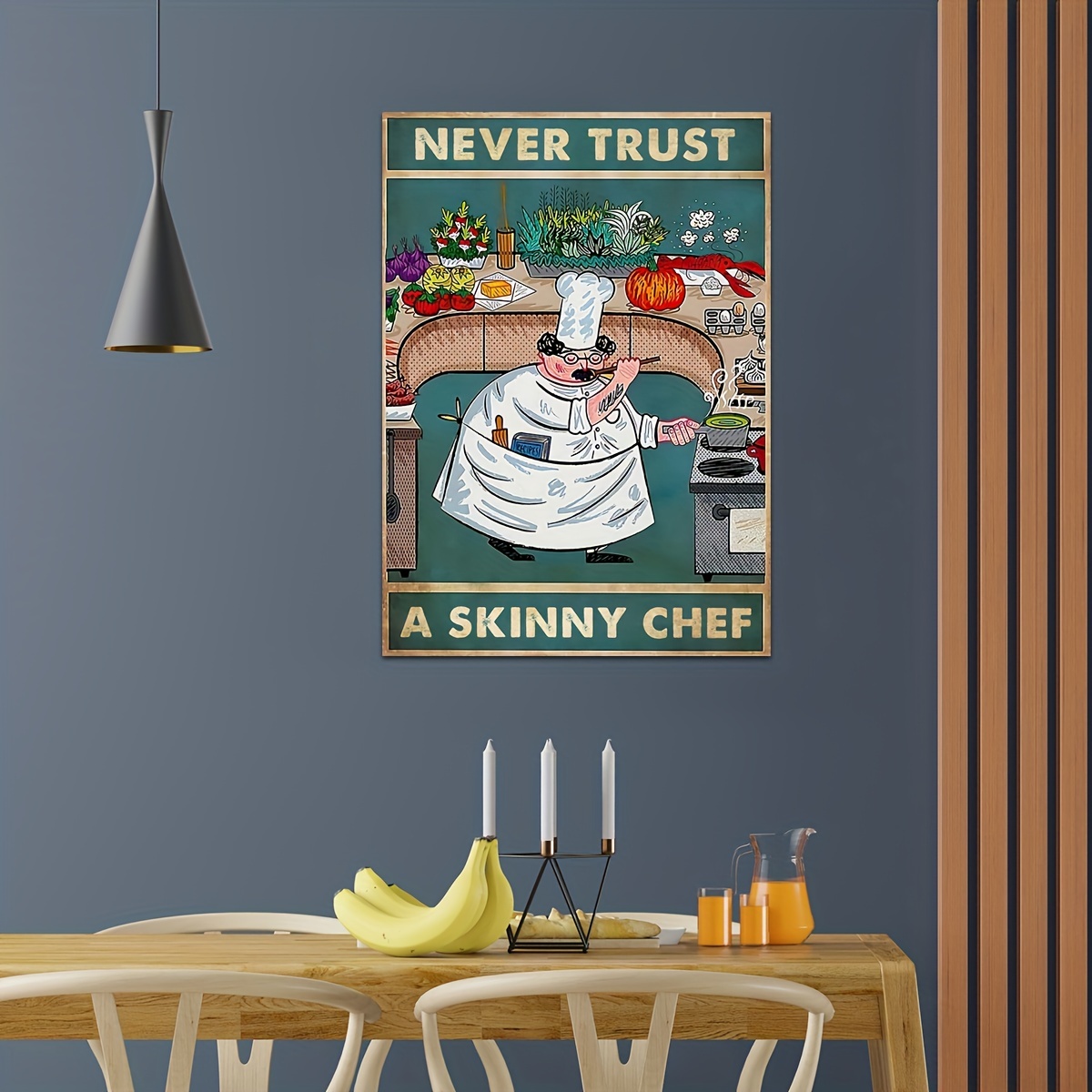 Funny Kitchen Sign Never Trust a Skinny Cook Chief Décor