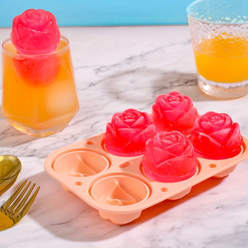 1pc, Ice Cube Mold, Silicone Ice Cube Tray, Multifunctional Household  Chocolate Mold, 3D Rose Ice Mold, Stackable Ice Trays, Flower Ice Cube  Trays For