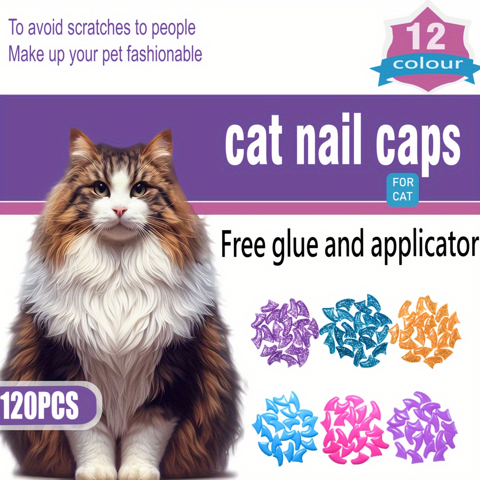 Cat Nail Colorful Pet Cat Soft Claws Nail Covers Cat - Temu