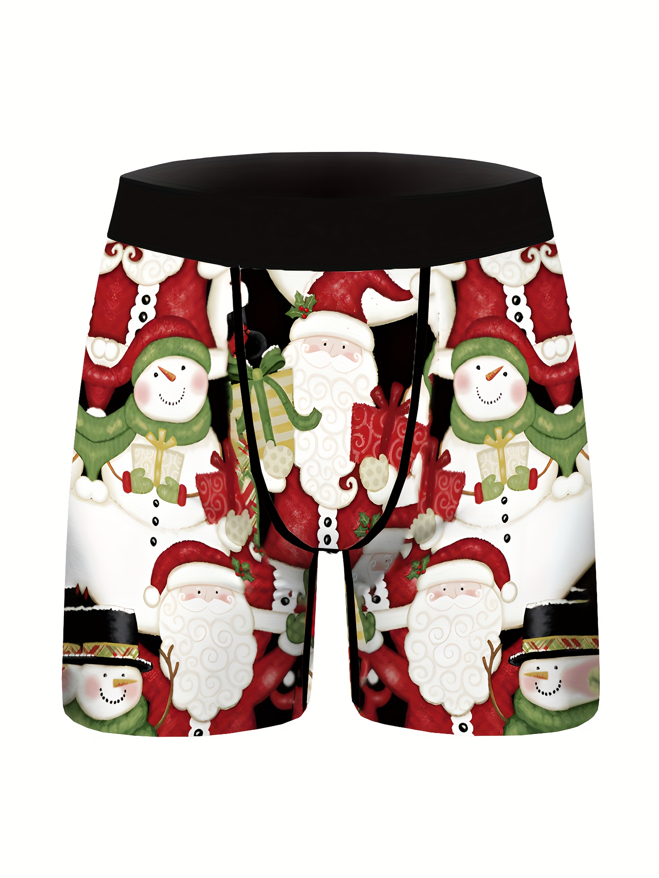Christmas Snowman Print Men's Fashion Novelty Long Boxer - Temu Canada
