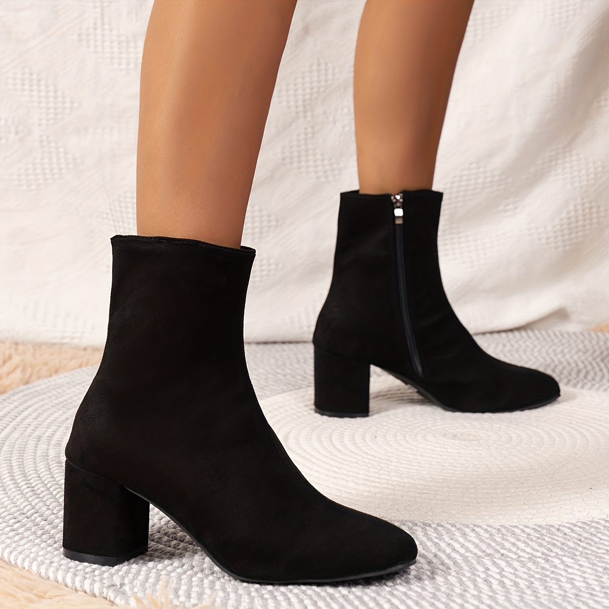 Square Toe Suede Boots