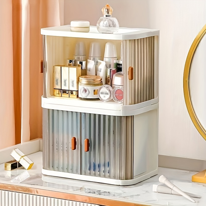 Vintage Style Wooden Storage Box, Desktop Jewelry Cosmetic Perfume Storage  Case, Large Capacity Multifunctional Organizer, Household Desktop Small  Cabinet - Temu