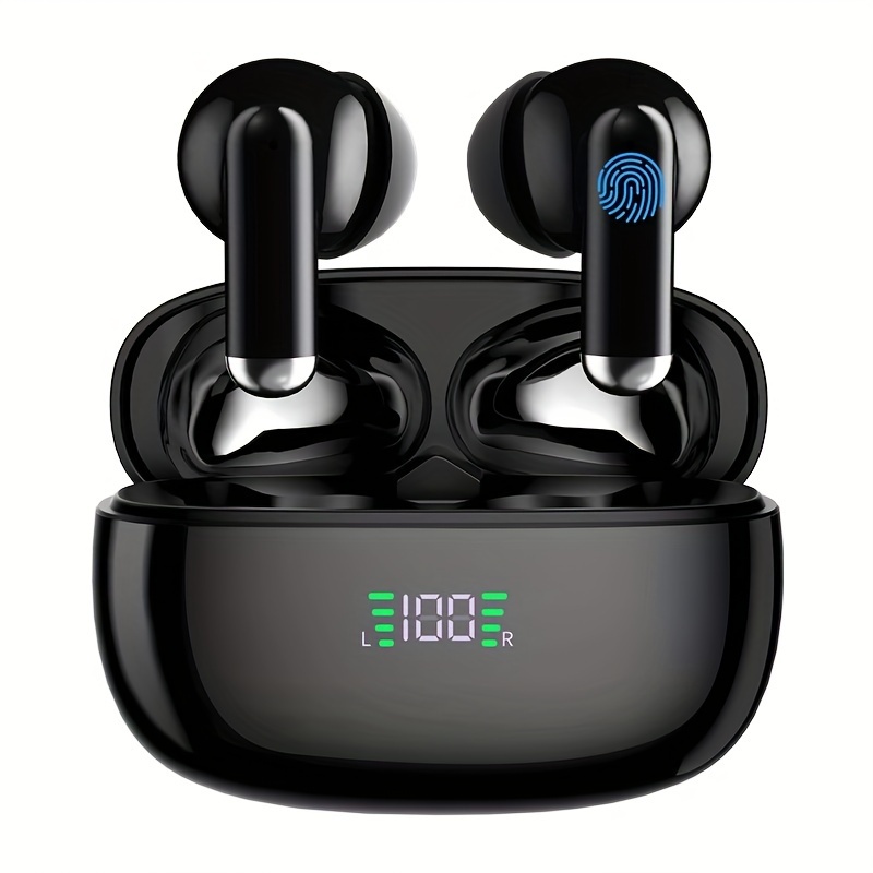 SP9X built-in digital display for ultra long battery life, in ear noise cancelling wireless earphones_voghion.com