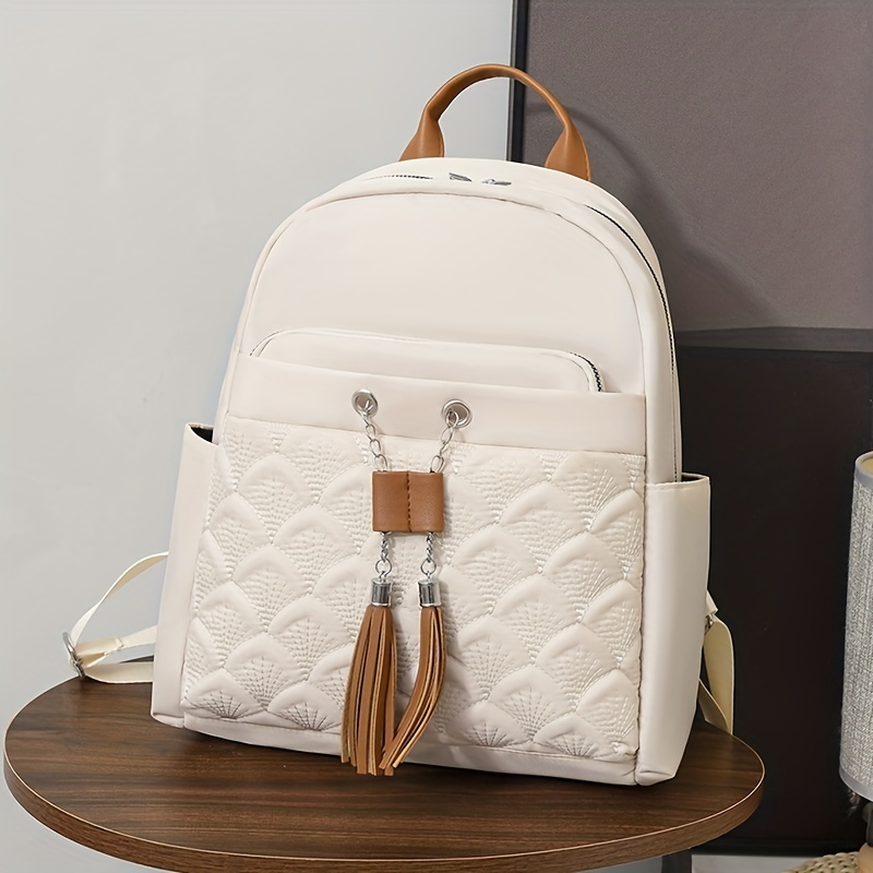 Casual Solid Zipper Backpack Women's Travel Daypack