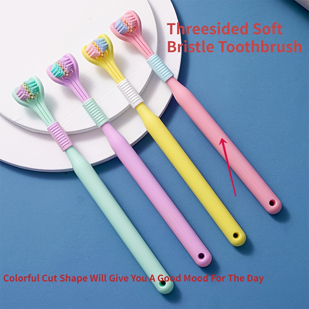 Three Sided Child's Toothbrush Soft Bristle Brush Deep Oral - Temu