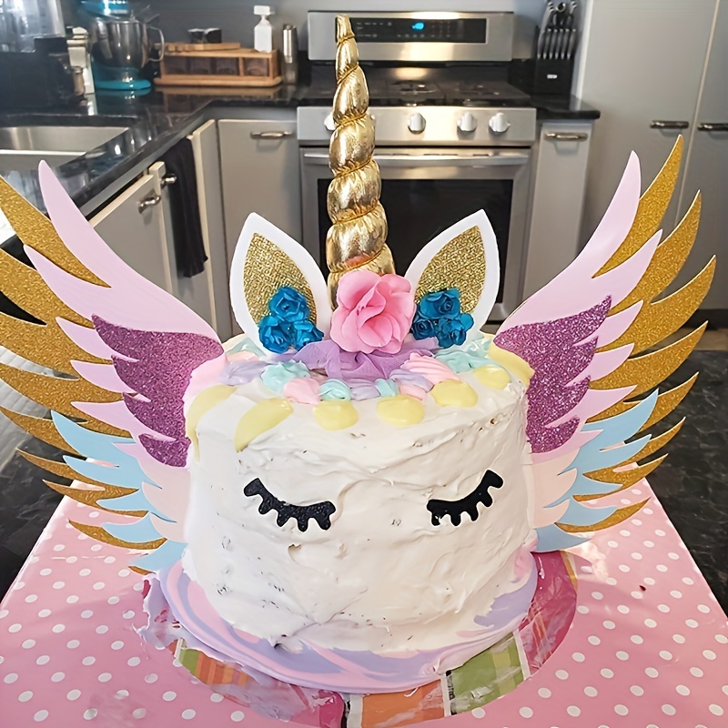 Kit de décoration de gâteau licorne pour anniversaire fille