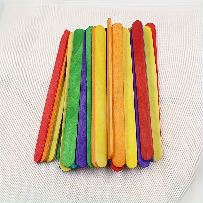  Wooden Colorful Jumbo Popsicle Sticks - 6 100 Pcs Craft Sticks  for Home Art Supplies and Classroom : Arts, Crafts & Sewing