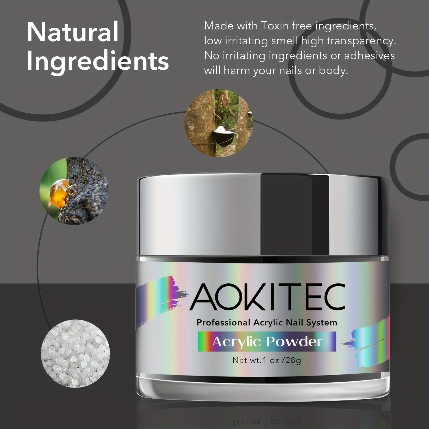 Aokitec Red Acrylic Powder for Nails, Professional Acrylic Nail Powder,Lasting Acrylic Powder for Extension French Nail Art, Acrylic Nail Supplies