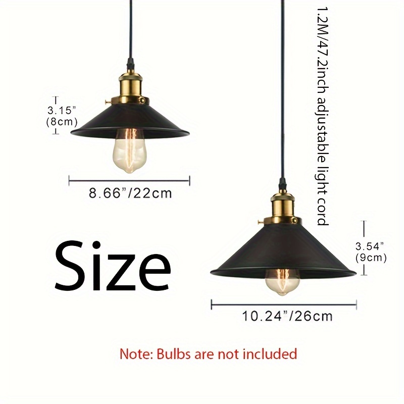 Industrial Pendant Light E27 Base Vintage Retro Fixture