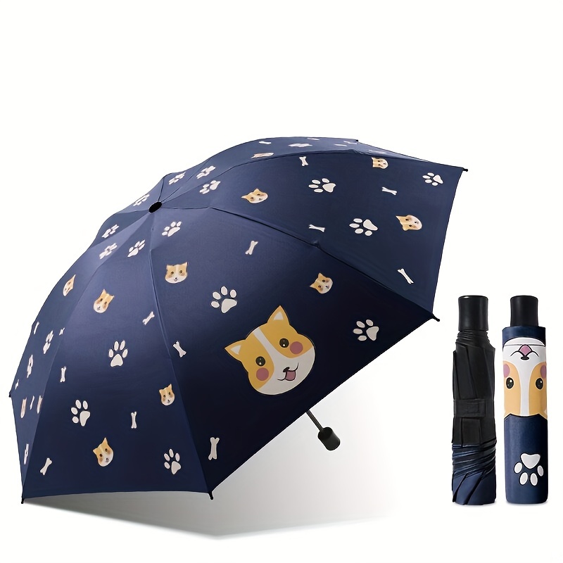 Paraguas Plegable Mujer Sombrilla Grande Doble Capa Prueba - Temu