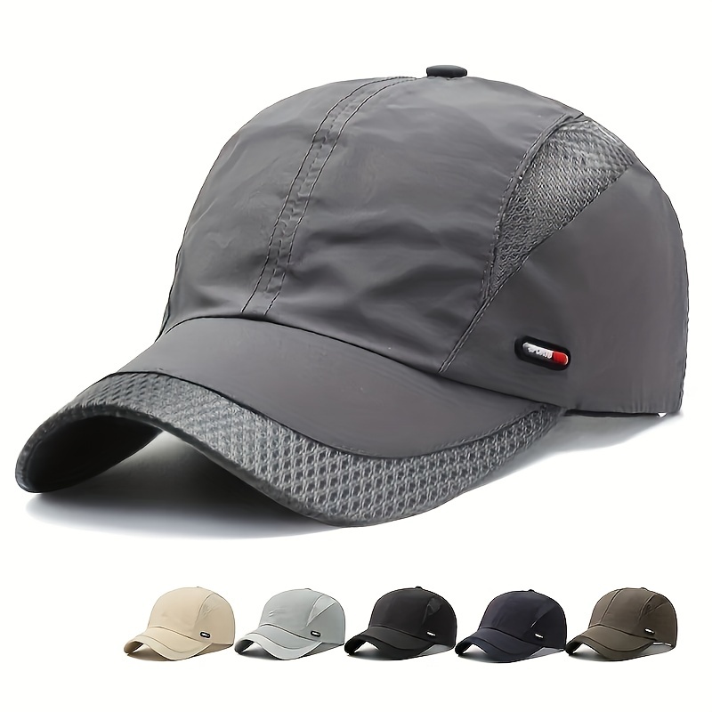 Pazinger Summer Baseball Cap Quick Dry Mesh Back Cooling Sun Hats Flexfit Sports Caps for Golf Cycling Running Fishing Outdoor Research, Gray