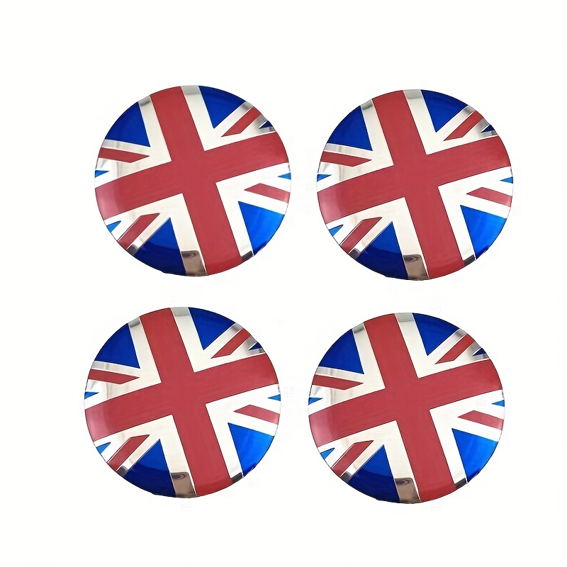 Automobile Sticker Modified Wheel Cover Sticker, Wheel Wheel Cover Sticker, Logo British Flag Sticker (a Set Of 4pcs)