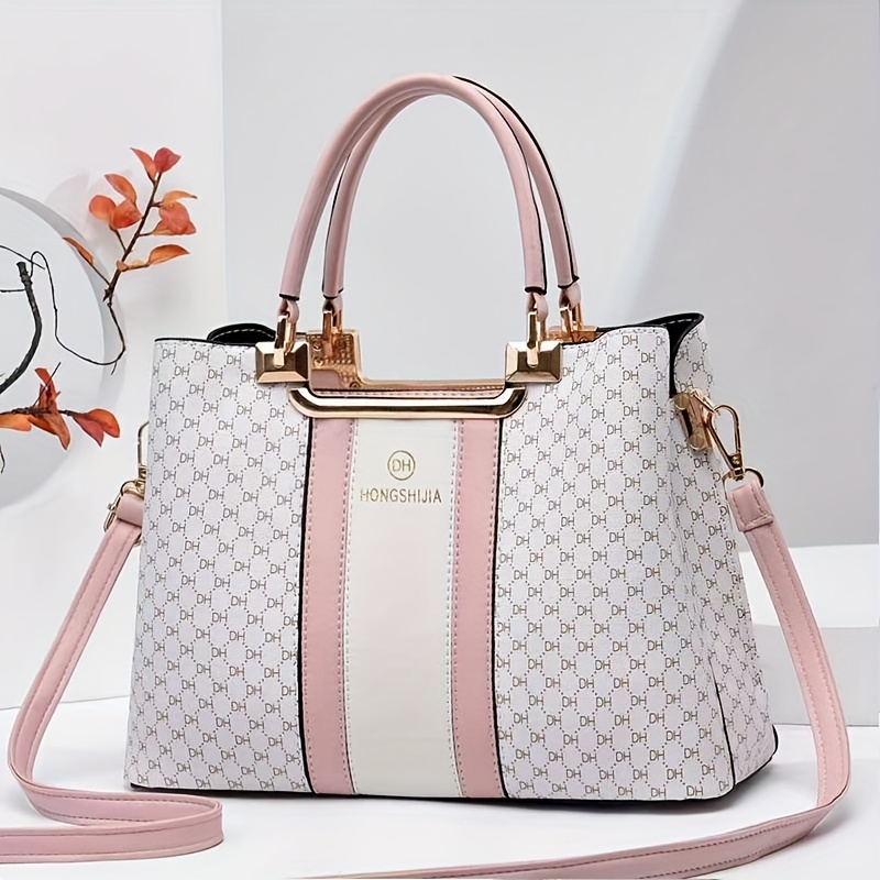 Bolso Boston Clásico Con Decoración De Mariposas, Bolso Tipo Cartera Con  Patrón Geométrico Vintage, Bolso Bandolera Con Cremallera Para Mujer - Temu