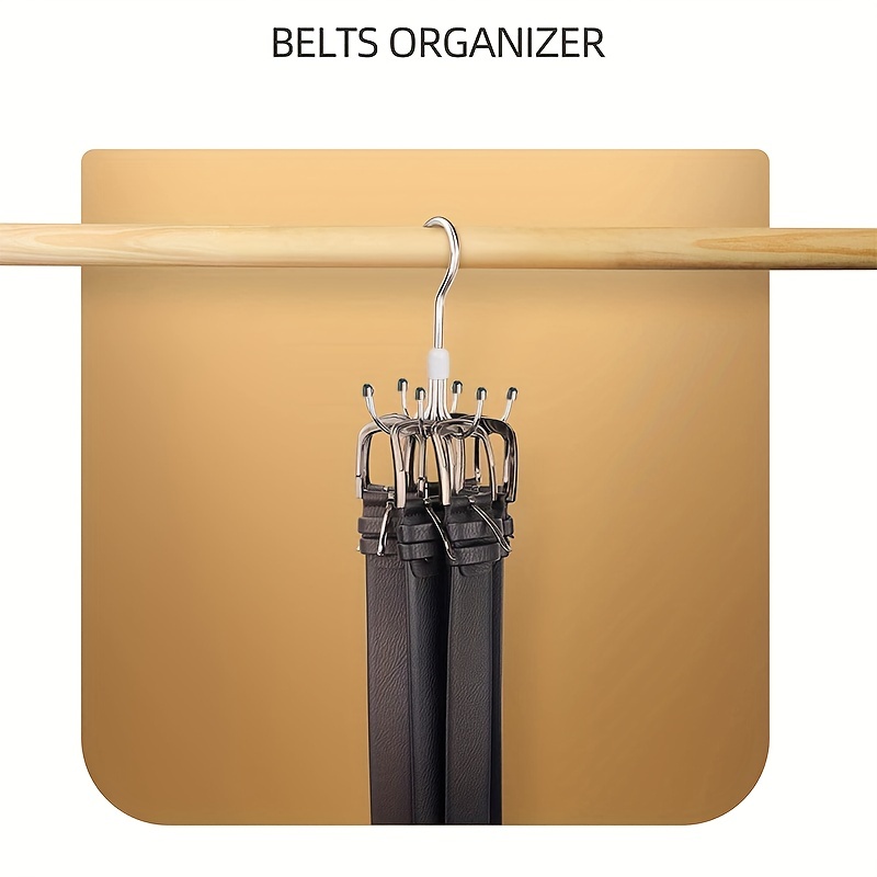 Organizador de cinturón, soporte para cinturón de 7 compartimentos,  colgador de cinturón para armario y organizador de cinturón para cajones