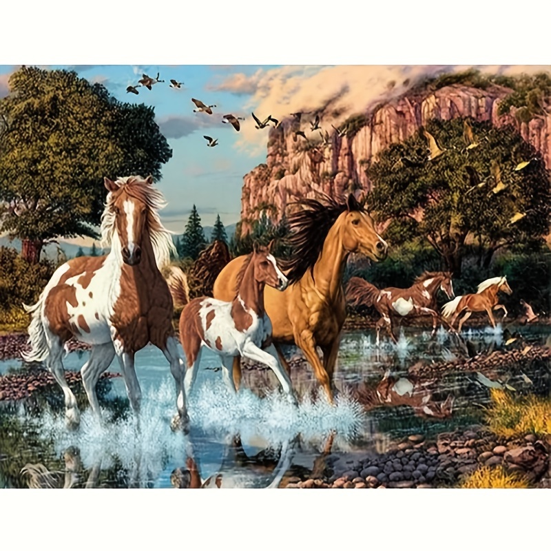 5D DIY Diamond Painting Horse Full Square Round Diamond Embroidery Cross Stitch  Kits Animal Forest Unicorn Mosaic Wall Art - AliExpress