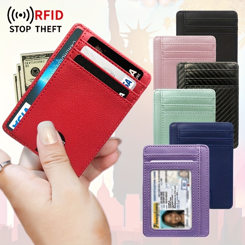 Anti-Theft ID Credit Card Holder Fashion Women's 24 Cards Slim PU Leather Pocket Case Purse Wallet