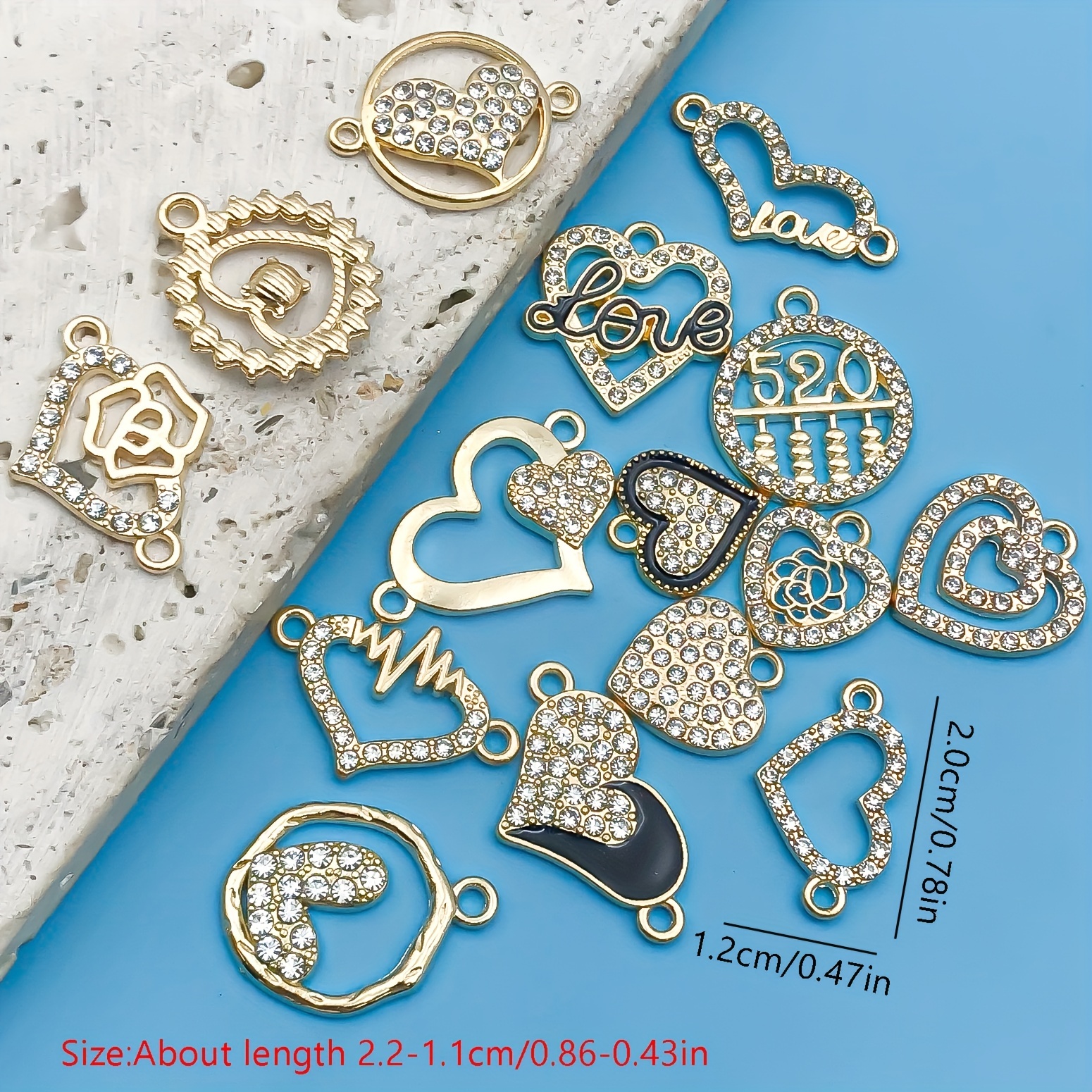 20pcs/lot Random Color Zinc Alloy Enamel Gold Plated Cute Heart Shape  Charms Pendant For DIY Necklace Bracelets Earrings Jewelry Making DIY  Materials