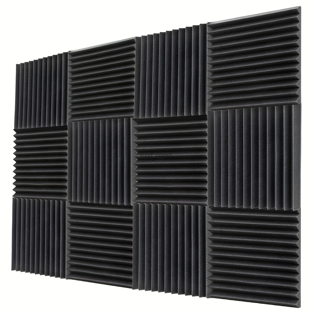 Paquete de 24 paneles de espuma acústica de 12 x 12 x 2 pulgadas, paneles  de espuma acústica a prueba de sonido, de alta densidad y resistentes al