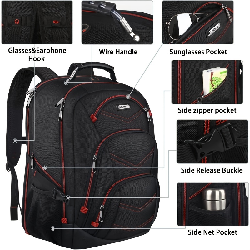 Mochila para mujeres y hombres, bolsa de viaje, resistente al agua, mochila  para senderismo, mochila para computadora portátil universitaria, A-gris