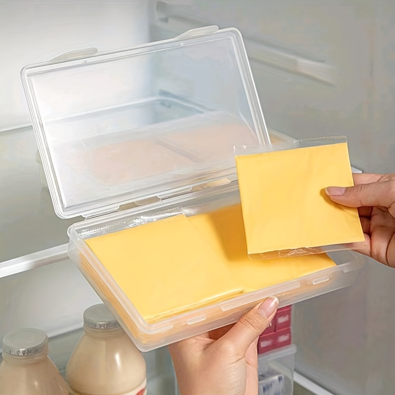 Fancy 2pcs Plastic Cheese Storage Containers with Lids Airtight Keeps Cheese Fresh and Delicious Cheese Container for Fridge Clear