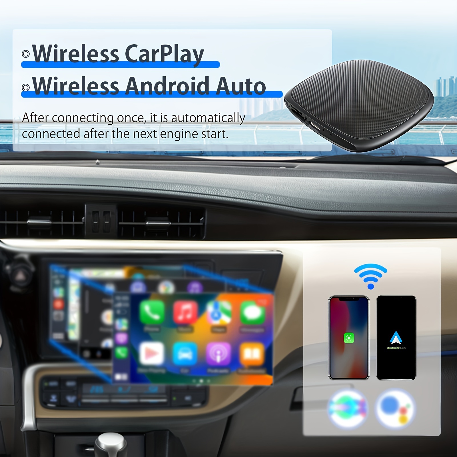 Wireless Carplay Box for Apple Carplay and Android Auto Connect