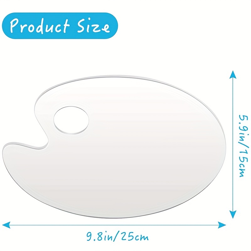 Painting Palette Art Supplies Transparent Oval Thumb Hole Tray