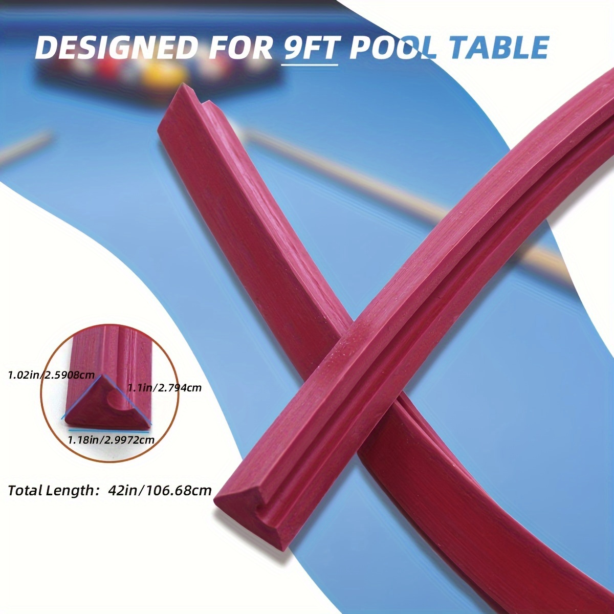 Bande Caoutchouc Pour Table De Billard - 10m, TPR Rouge, Dimensions 19x22mm, Remplacement Coussins Rails
