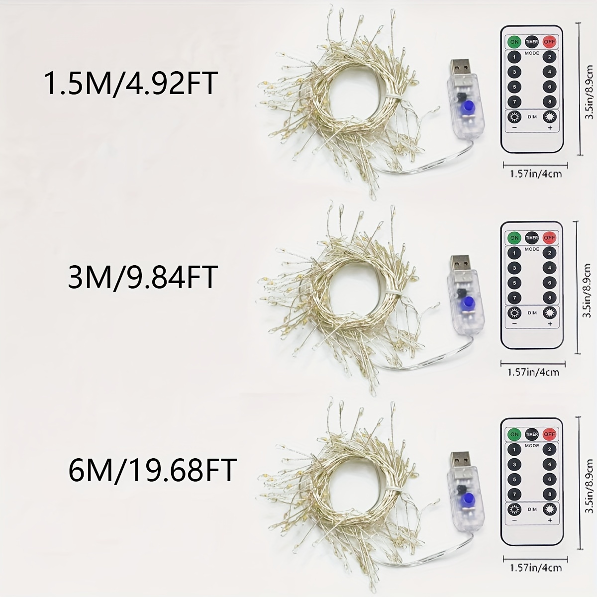 LED Firecracker Fairy Lights 8 Modes Remote Timer Waterproof