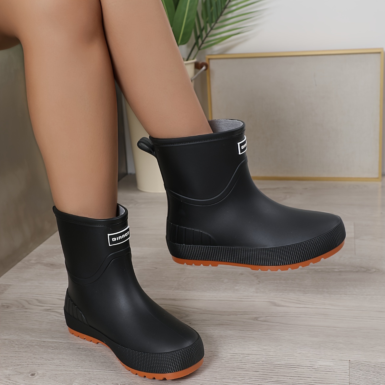 Rain Boot for Woman Outdoor Solid Color Water Shoes Restaurant Kitchen  Waterproof Galoshes Anti-slip Wear-Resistant Work Boots