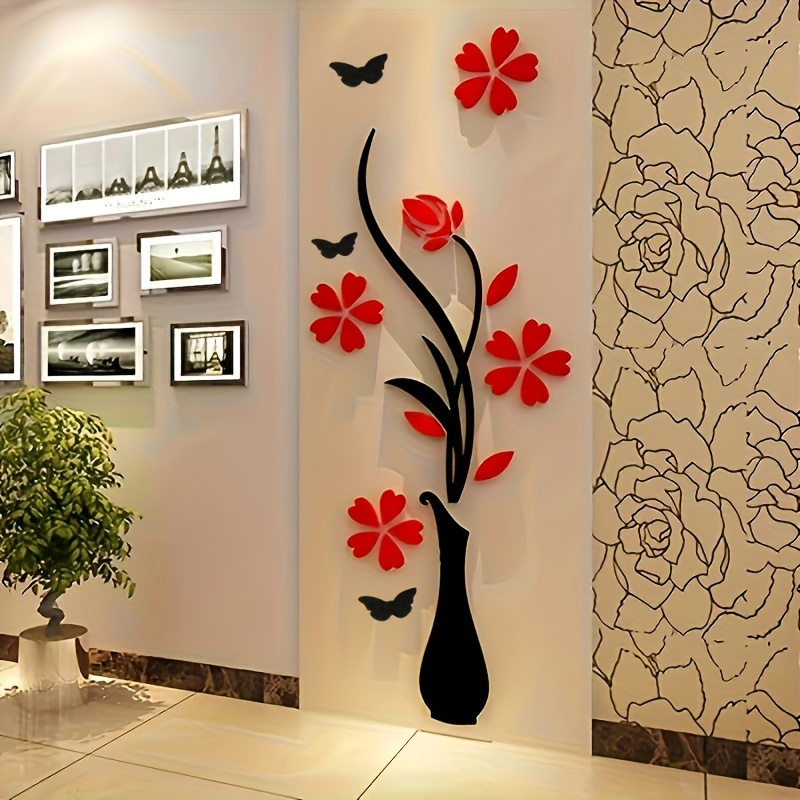  Papel pintado autoadhesivo de PVC, colorido con hermoso pájaro  popular abstracto y flores, para despegar y pegar, mural de pared, póster  de pared, decoración del hogar, para sala de estar y