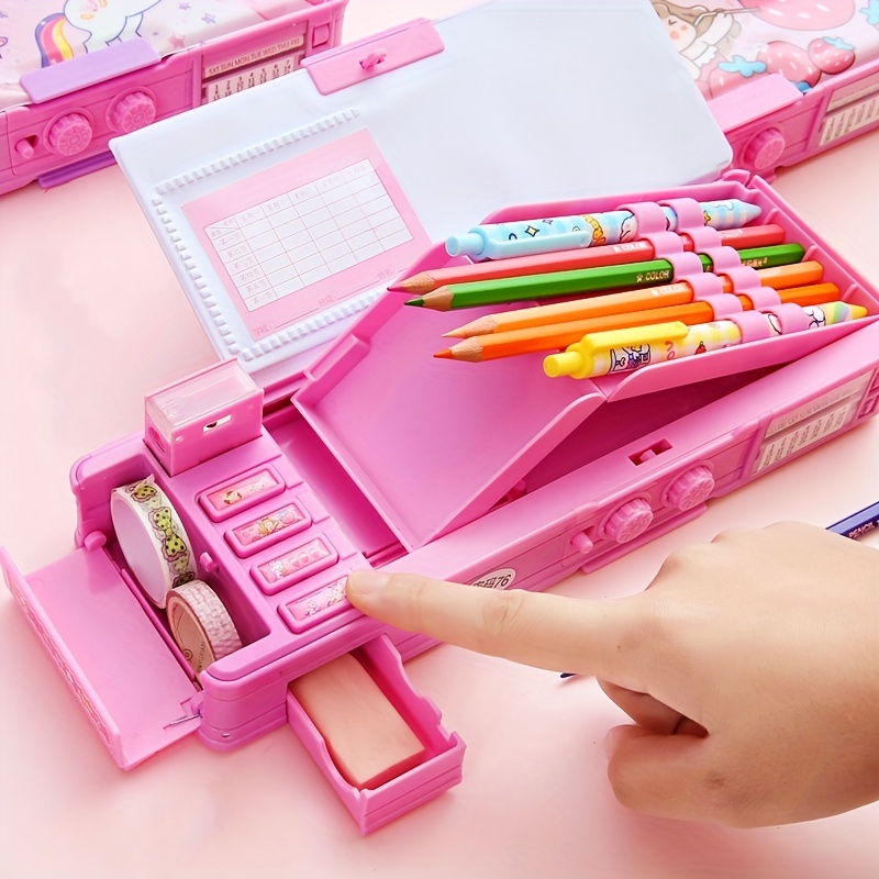 Smart Girl's Dream: Multifunctional Stationery Box with Password Lock &  Double Layer Pencil Bag