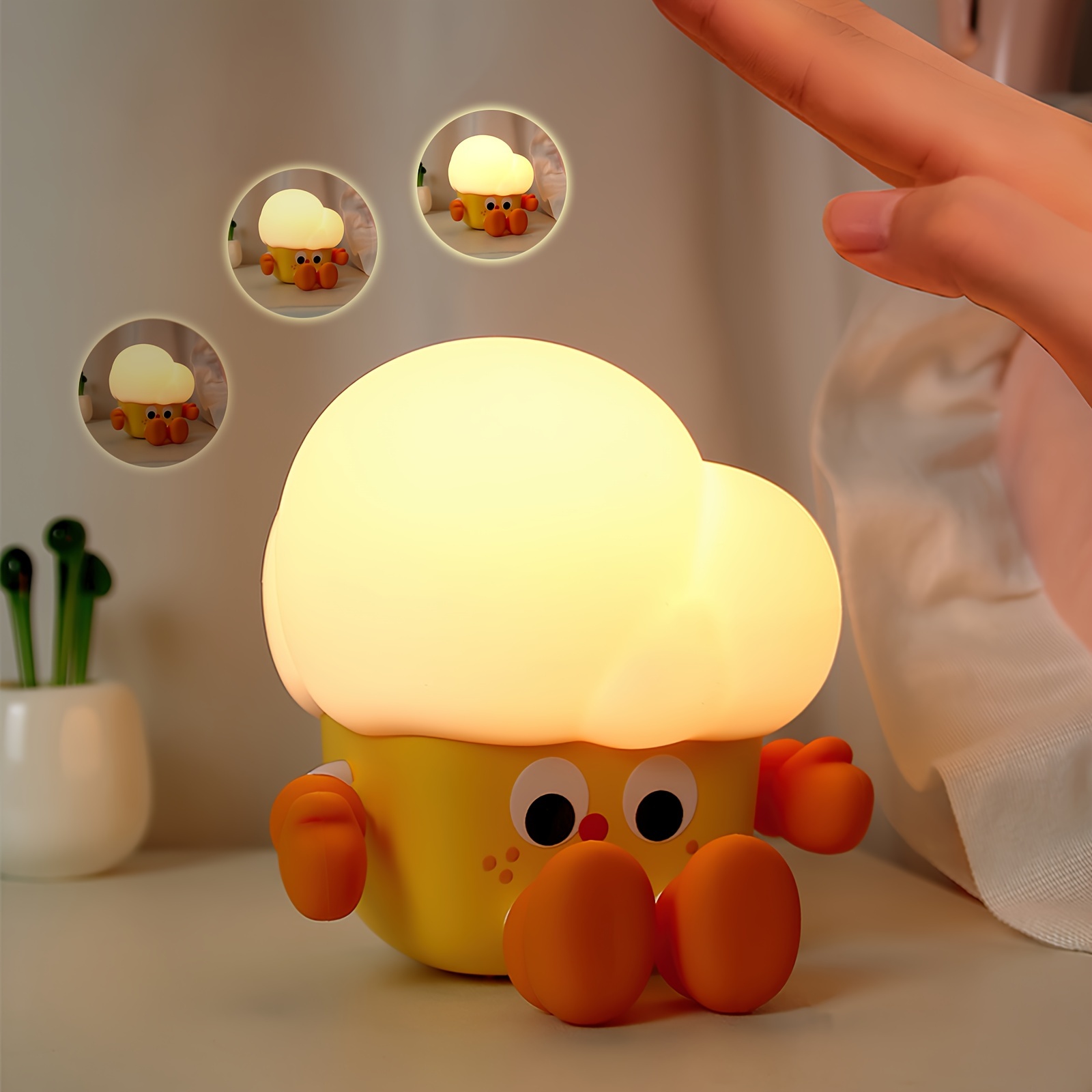  MIVANI Luz nocturna para niños, regalos de panda para mujeres,  lámpara LED de silicona, recargable por USB, sensor táctil, temporizador de  1 hora, luz nocturna portátil para bebé, bonita luz nocturna 