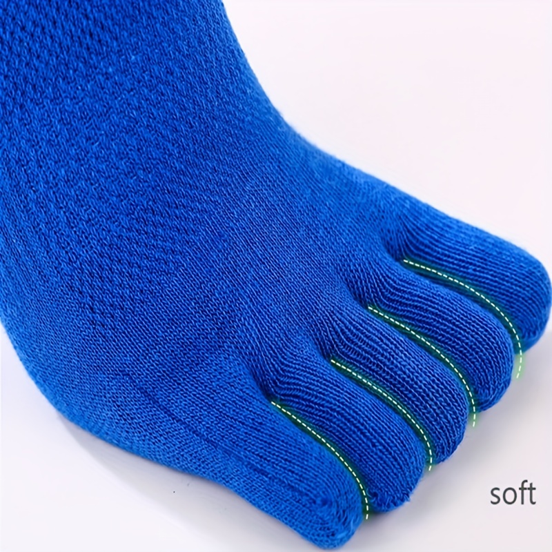 5 Pack Men Cotton Blend Five Finger Toe Socks Set Casual Sport