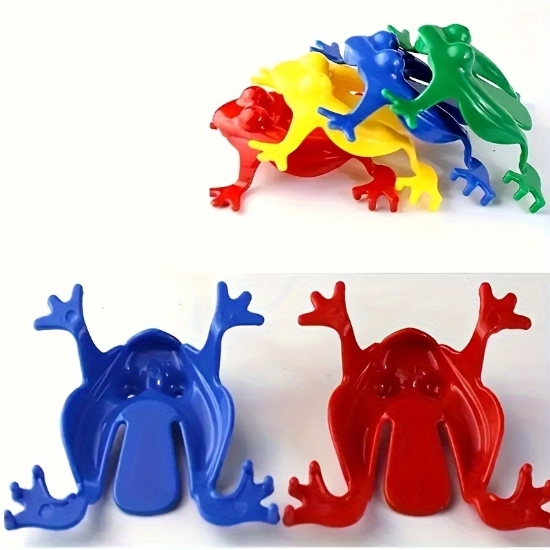 Jumping Frog Toy, Assorted Color Jumping Frog Toys, Plastic Jumping Frog,  Finger Pressing Bouncing Toys For Kids, Birthday Gift For Kids (Random Color