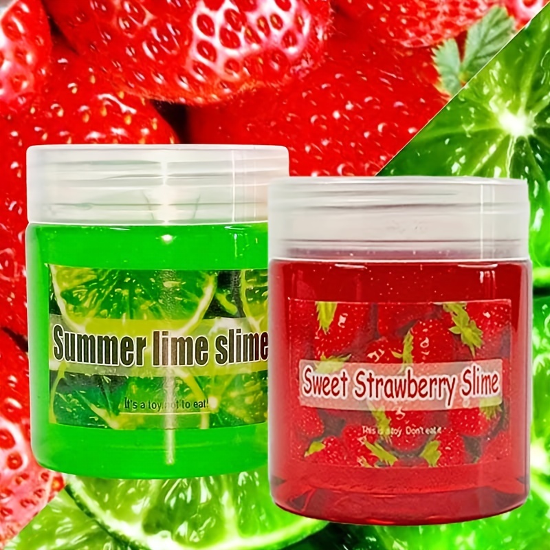 Coloured Clear PVA Glue Slime – My Three Little Strawberries