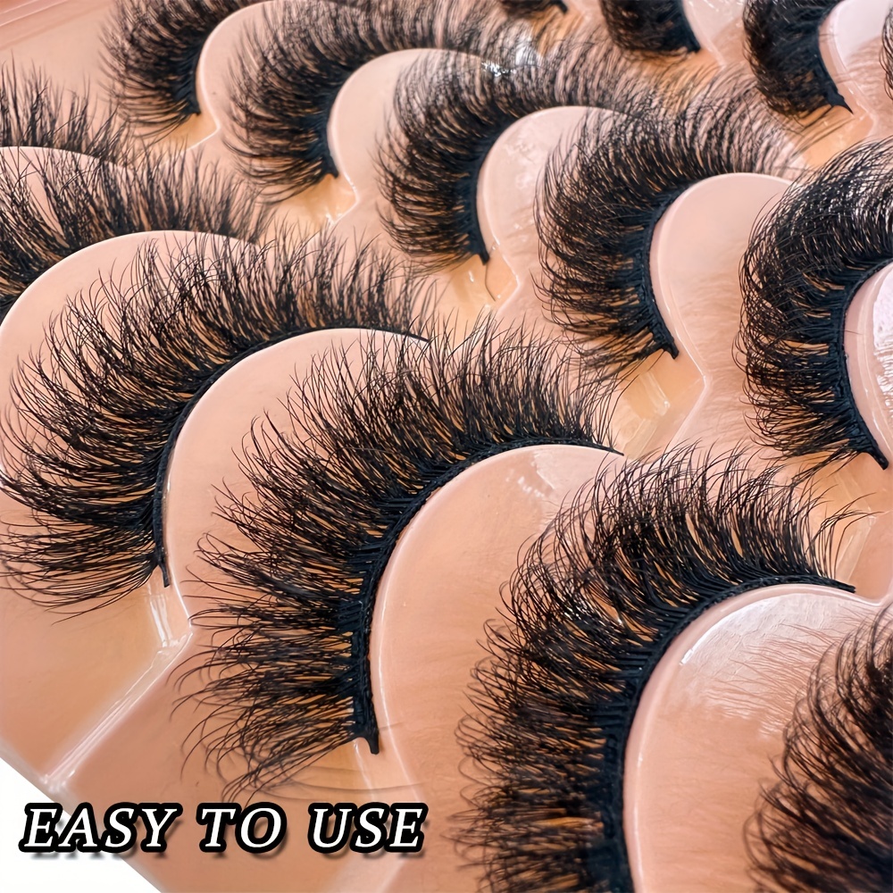 14 Pairs Faux Mink Lashes Strip False Eyelashes Thick Volume Fluffy Lightweight