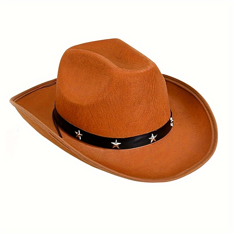 Cowboy Cowgirl Hat Felt Wide Brim Hat Novelty Party Carnival - Temu Canada
