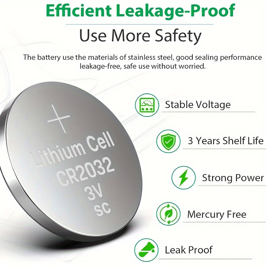 50 Count CR2032 3V Lithium Coin Cell Battery, CR2032 Button Battery for  Watch Car Key, Long Lasting Power in Child Resistant Packaging, 8-Year  Shelf