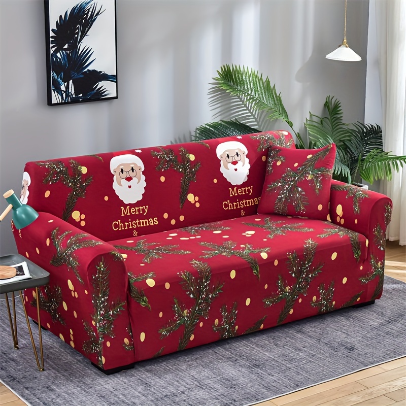 1pc Stoff Elastische Bedruckte Sofa abdeckung Weihnachts - Temu