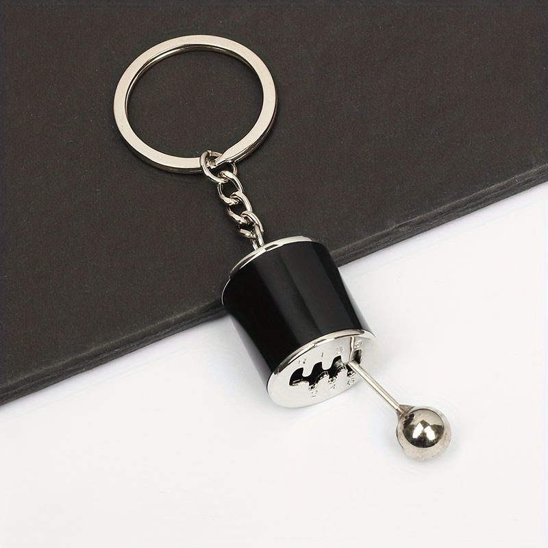 1pc Creative Car Gear Box Keychain, Six-Speed Manual Shift Gear Key Chain Car Refitting Metal Pendant Car Key Ring,Shifter,Temu
