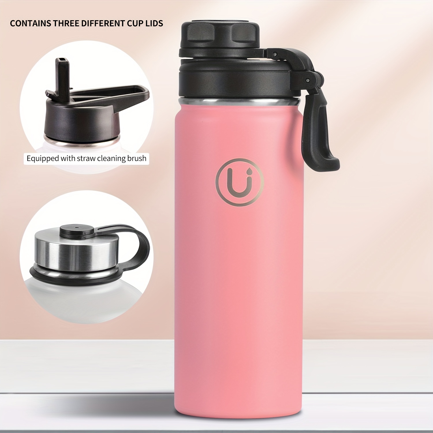 STEADY Thermos-Cup With Straw Water Bottle 304 Stainless Steel