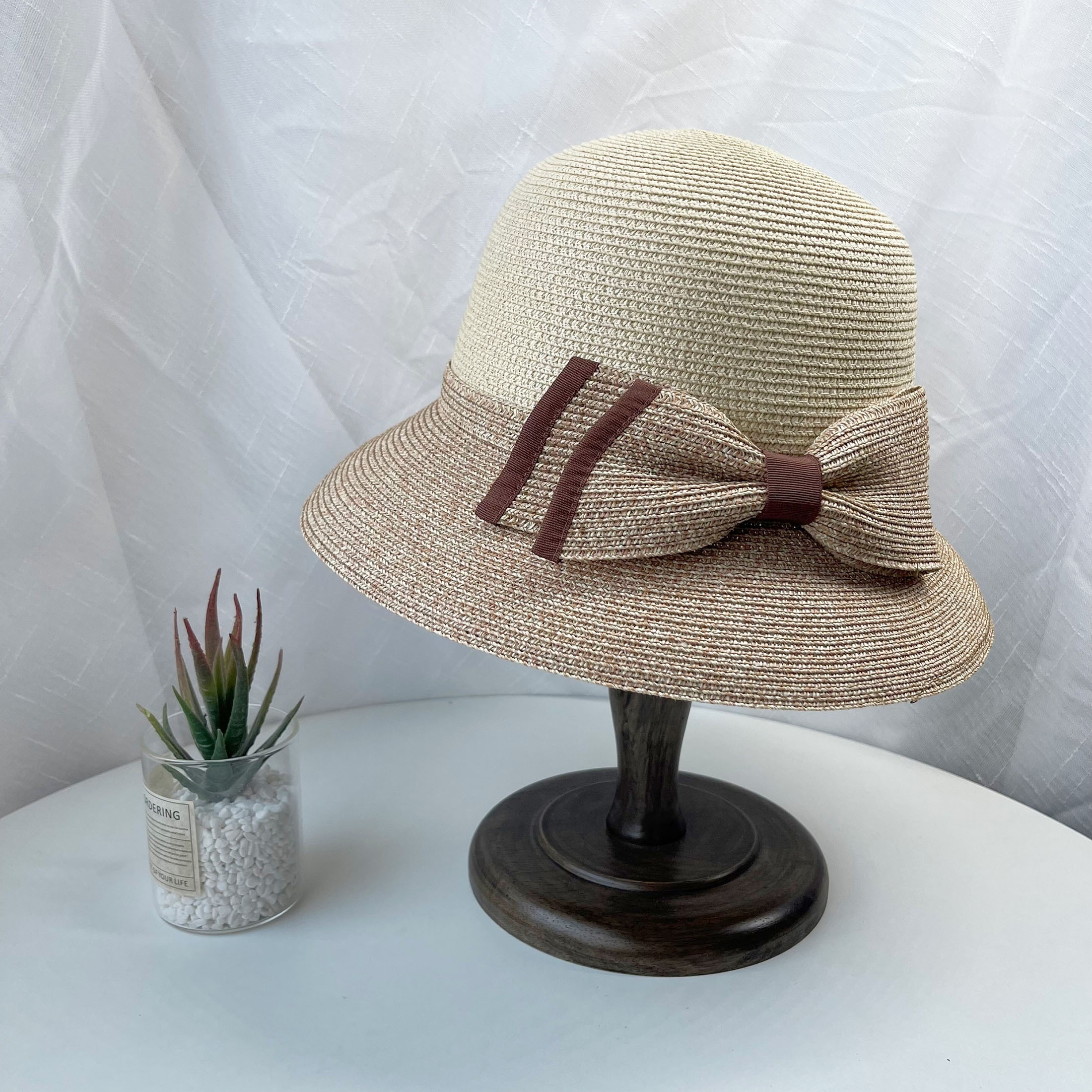 Womens Sun Straw Hat Summer Uv Protection Travel Foldable Brim Bucket Hat  Vintage Cloche Beach Fishing Cap